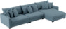 Rossi - 4-sits soffa med schäslong XL höger - Blå