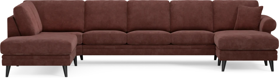Eden - 3-sits soffa med divan vänster och schäslong höger - Röd