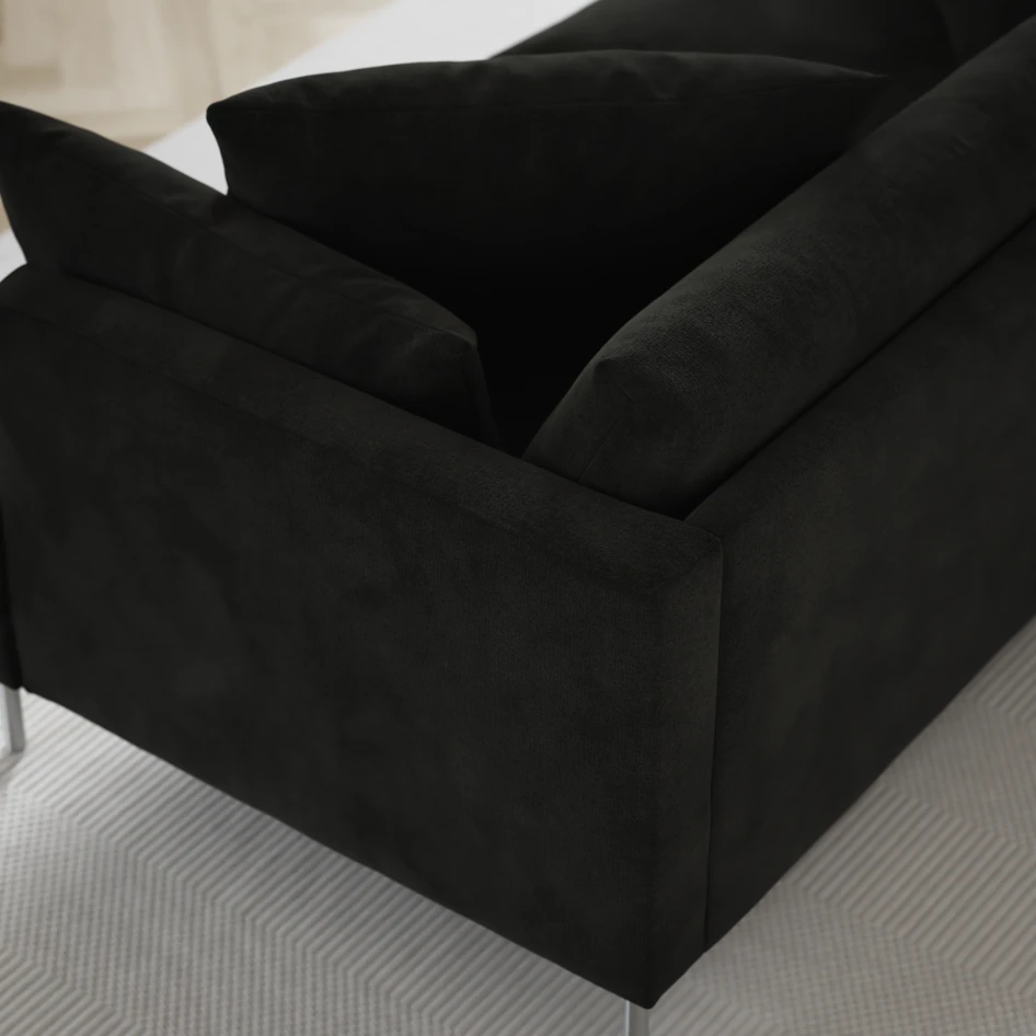 Harper - 4-sits med schäslong XL höger - Svart