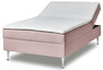 Ease - Manuellt ställbär säng med förvaring, enkelsäng 120x200 cm med bäddmadrass - Rosa