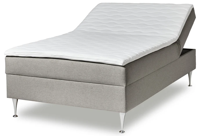 Ease, Manuellt ställbär säng med förvaring, enkelsäng 120x200 cm med bäddmadrass