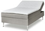 Ease - Manuellt ställbär säng med förvaring, enkelsäng 120x200 cm med bäddmadrass - Grå