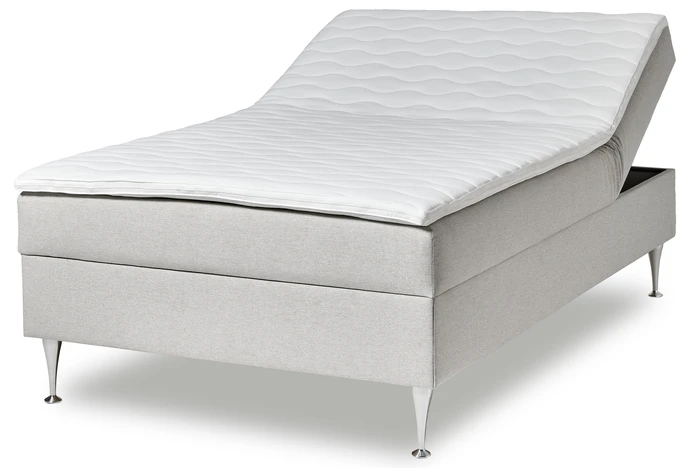 Ease, Manuellt ställbär säng med förvaring, enkelsäng 120x200 cm med bäddmadrass