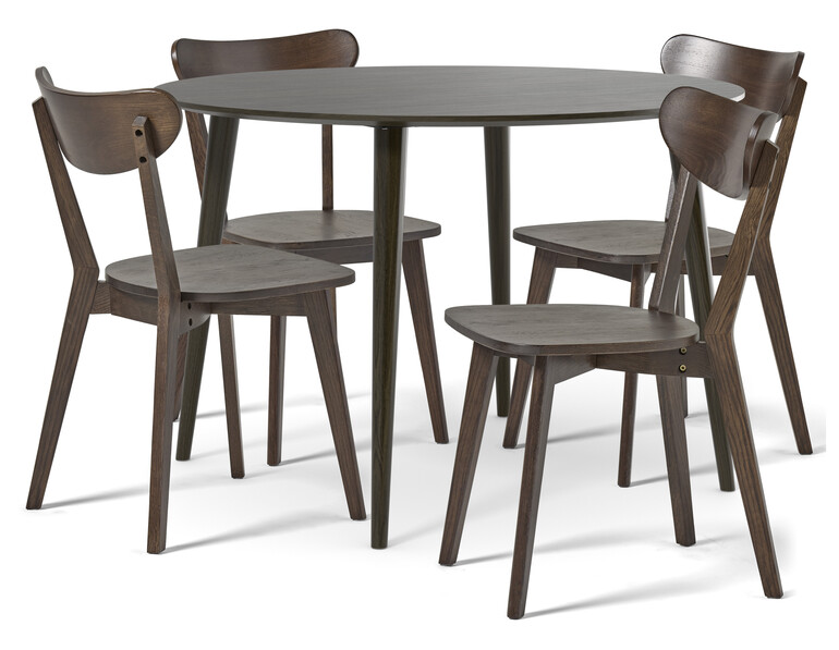 Plaine - Matgrupp med 4 stolar Ludvig - Brun