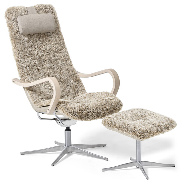 Anne - Fåtölj med fotpall - Vit