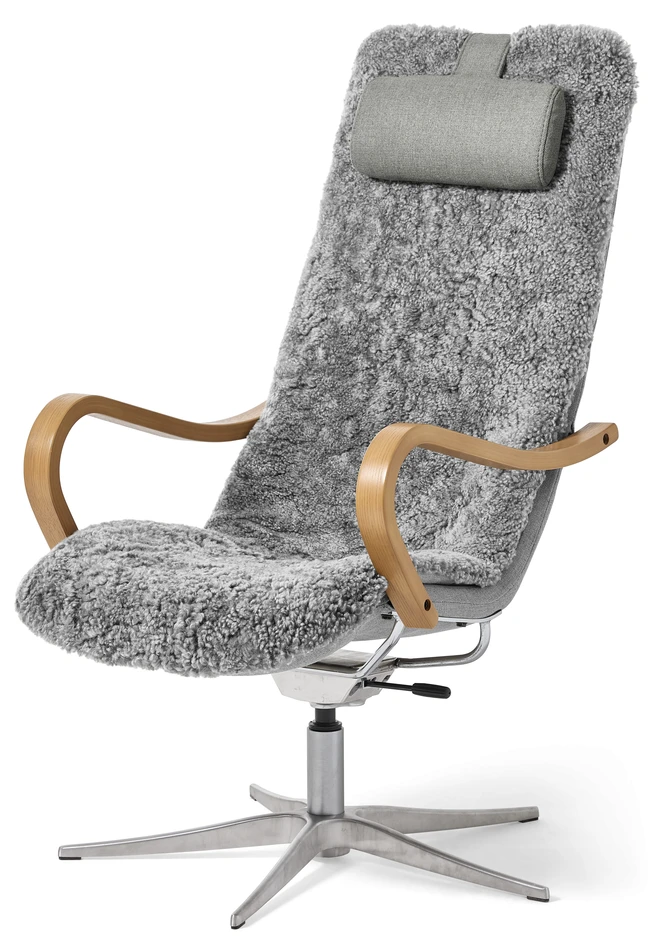 Anne - Fåtölj med fotpall - Grå