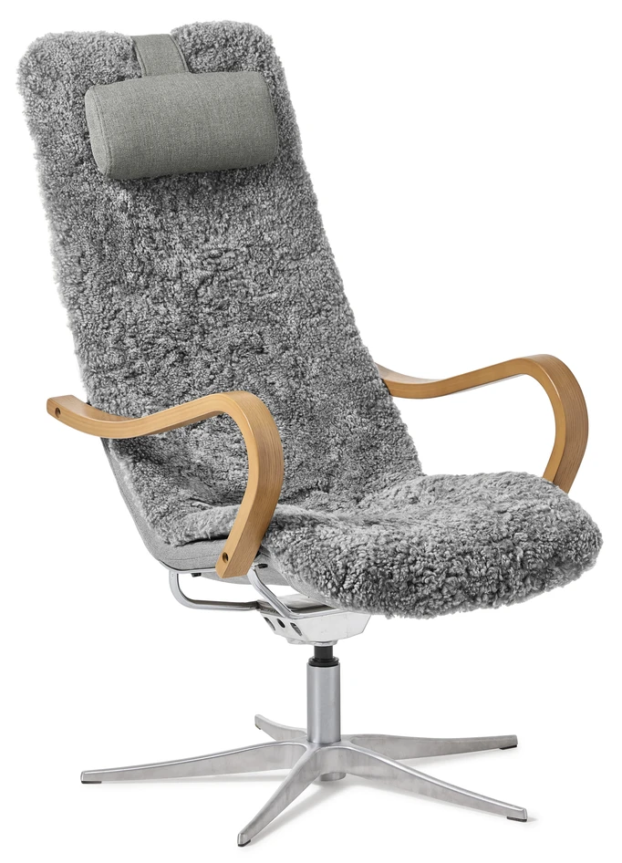 Anne - Fåtölj med fotpall - Grå