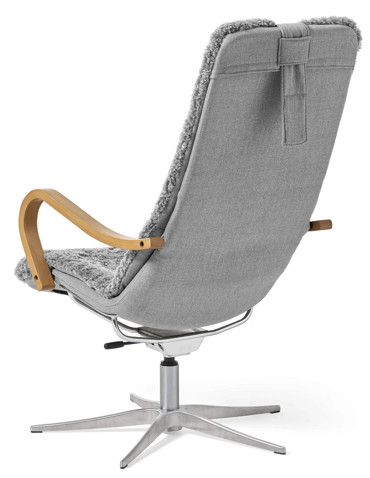 Anne - Fåtölj med fotpall - Grå