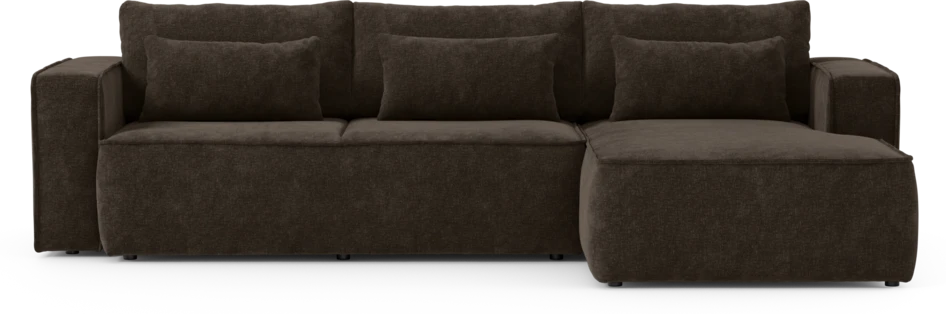 Ide - Bäddsoffa 3-sits med schäslong höger - Brun