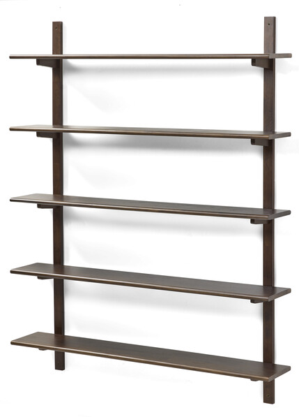 Living/Axel - Vägghylla med 2 konsoler & 5 hyllplan, 120x22x149 cm - Brun