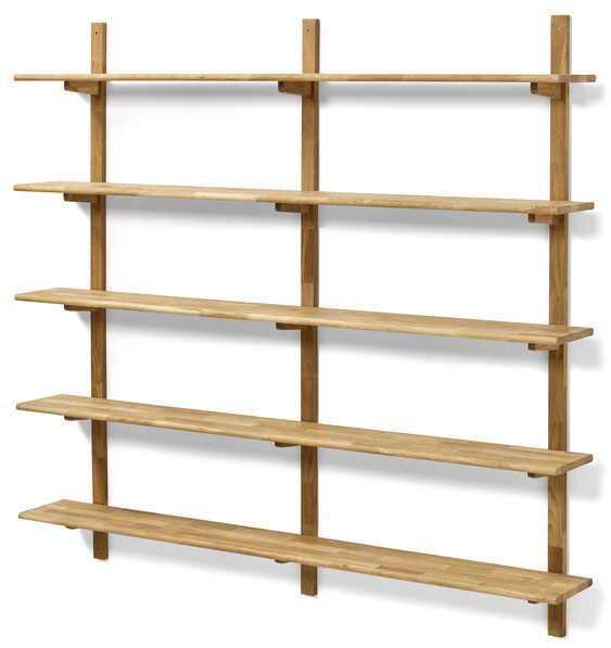 Living/Axel - Vägghylla med 3 konsoler & 5 hyllplan, 160x22x149 cm - Beige