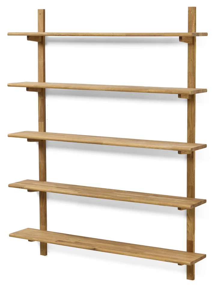Living/Axel - Vägghylla med 2 konsoler & 5 hyllplan, 120x22x149 cm - Beige