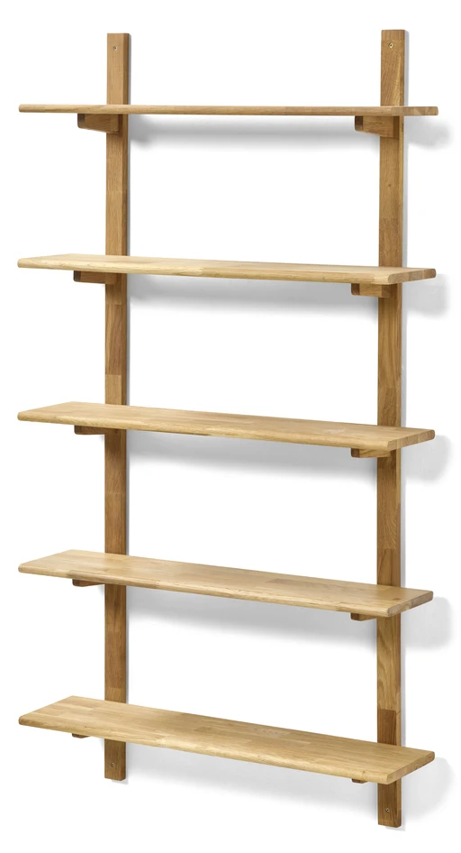 Living/Axel - Vägghylla med 2 konsoler & 5 hyllplan, 80x22x149 cm - Beige