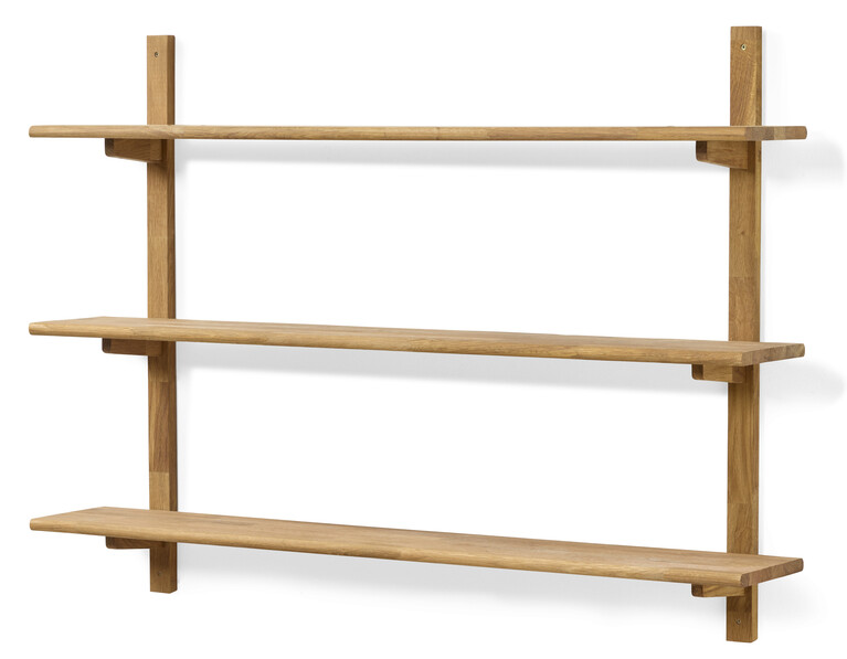 Living/Axel - Vägghylla med 2 konsoler & 3 hyllplan, 120x22x89,4 cm - Beige