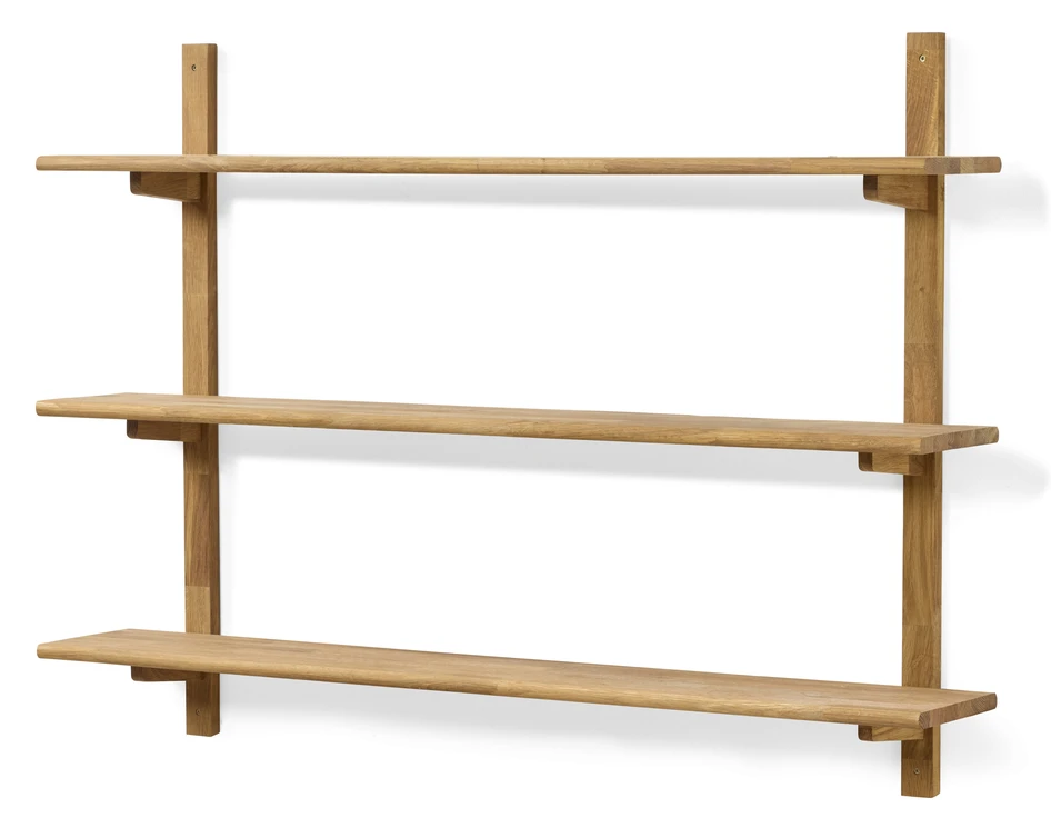 Living/Axel - Vägghylla med 2 konsoler & 3 hyllplan, 120x22x89,4 cm - Beige