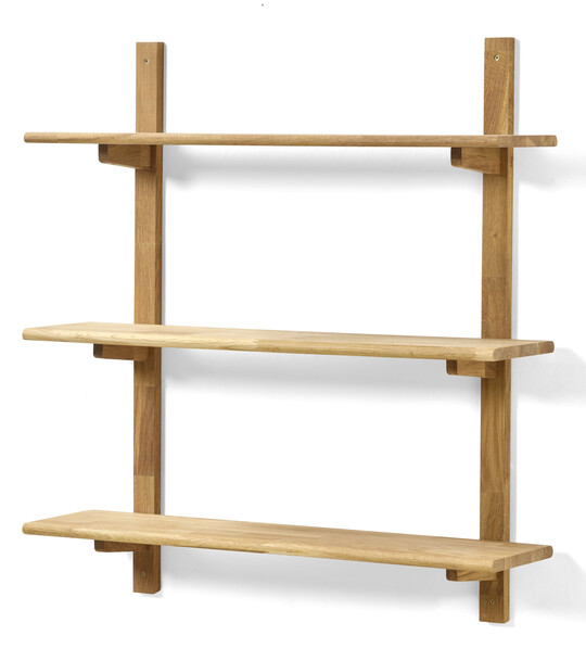 Living/Axel - Vägghylla med 2 konsoler & 3 hyllplan, 80x22x89,4 cm - Beige