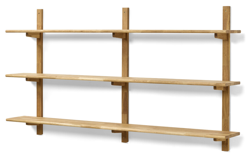 Living/Axel - Vägghylla med 3 konsoler/hyllplan, 160x22x89,4 cm - Beige