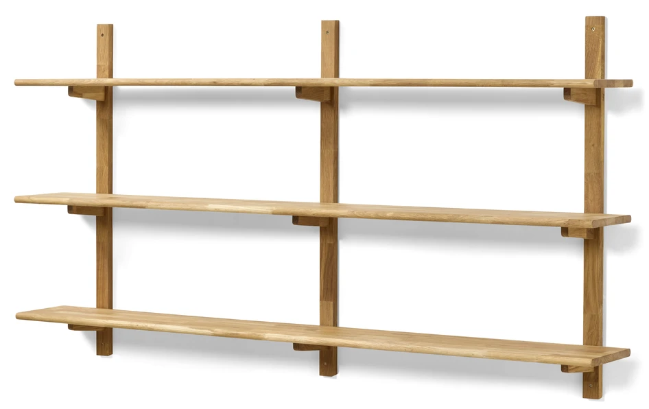 Living/Axel - Vägghylla med 3 konsoler/hyllplan, 160x22x89,4 cm - Beige