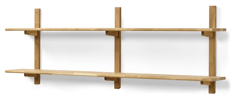 Living/Axel - Vägghylla med 3 konsoler & 2 hyllplan, 160x22x59,6 cm - Beige