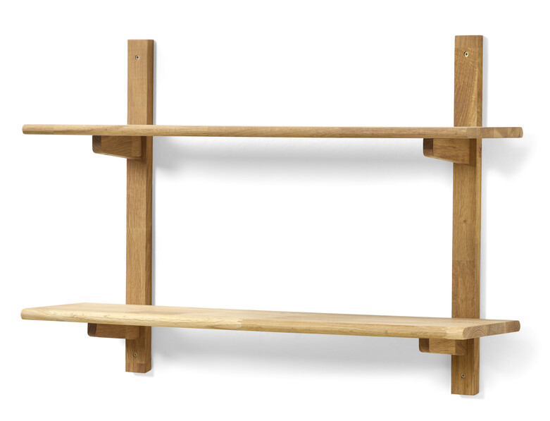 Living/Axel - Vägghylla med 2 konsoler/hyllplan, 80x22x59,6 cm - Beige