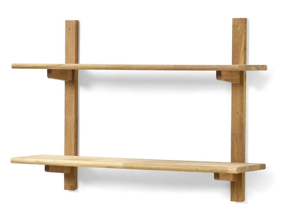 Living/Axel - Vägghylla med 2 konsoler/hyllplan, 80x22x59,6 cm - Beige