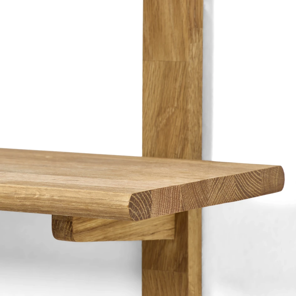 Living/Axel - Vägghylla med 2 konsoler & 3 hyllplan, 120x22x89,4 cm - Beige