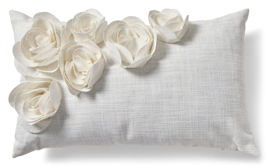 Novali - Prydnadskudde, 30x50 cm - Vit