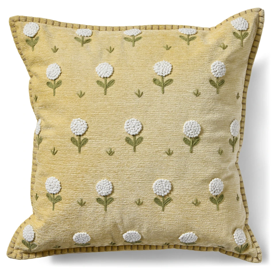 Cosenza - Prydnadskudde, 45x45 cm - Gul