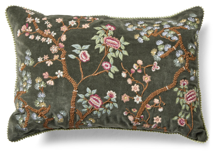 Linda - Prydnadskudde, 35x50 cm - Grön