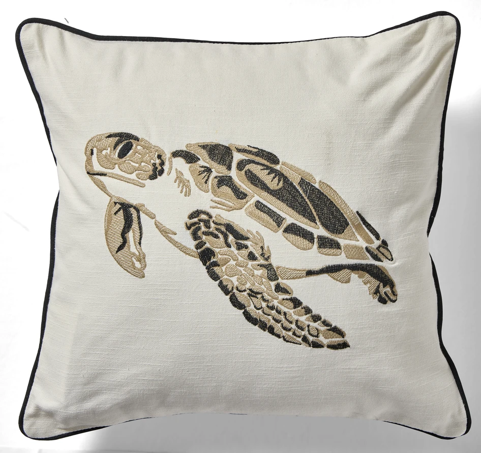 Turtle - Prydnadskudde, 45x45 cm  - Beige