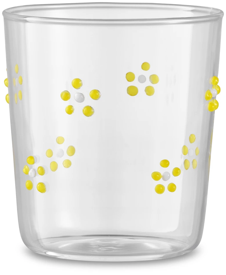 Blomstra - Glas, H 9,5 Ø 8,5, 30 cl - Gul