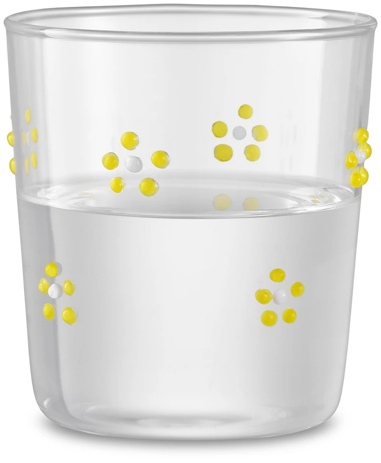 Blomstra - Glas, H 9,5 Ø 8,5, 30 cl - Gul