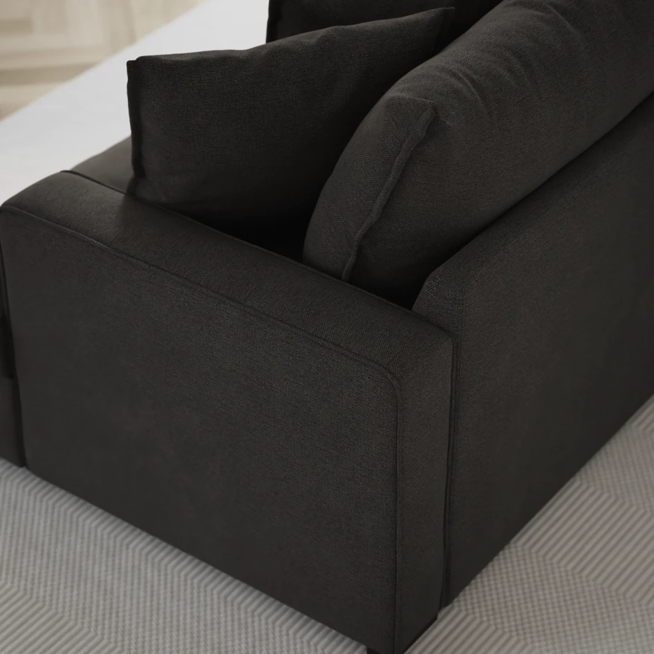 Mila - 3-sits soffa, hel dyna - Brun