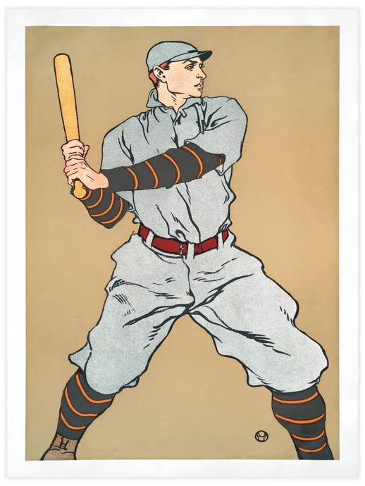 Baseball player holding a bat, Poster