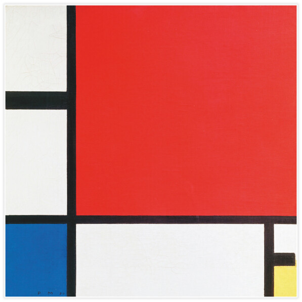 Composition with Red, Blue, and Yellow - Poster