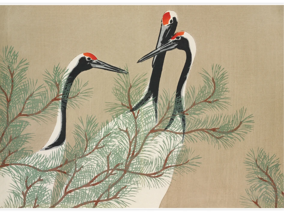 Cranes from Momoyogusa - Poster