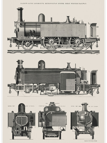 Engine train and its compartments - Poster
