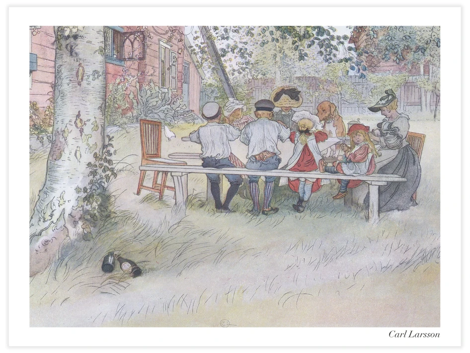 Ett Hem - Frukost under stora björken - Poster