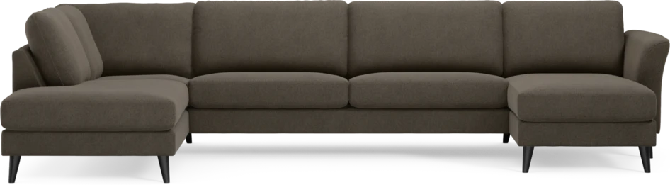 Bridge - 3-sits soffa med divan vänster och schäslong höger - Brun