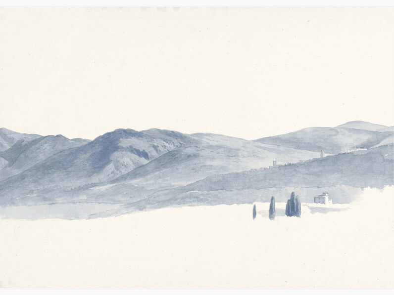 Gezicht op de heuvels rond Tivoli - Poster