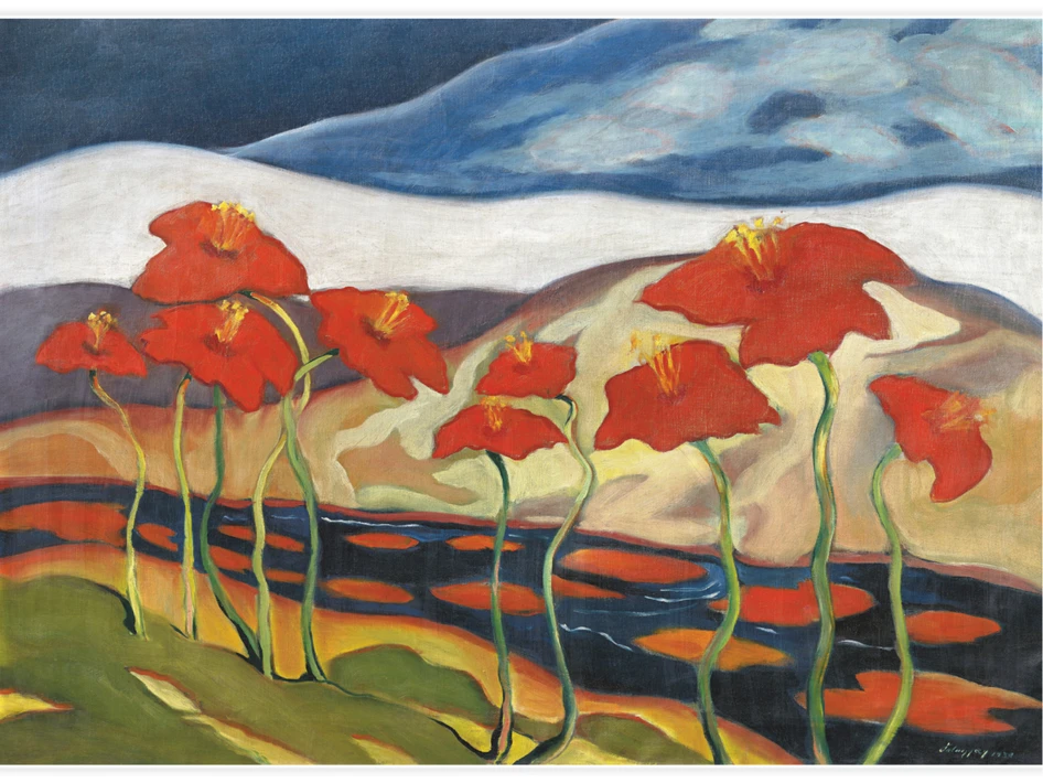 Landscape with Flower - Poster