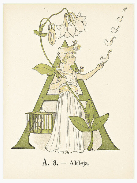 Prinsarnes blomsteralfabet - A - Poster