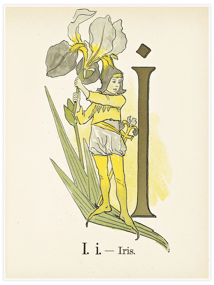Prinsarnes blomsteralfabet - I - Poster
