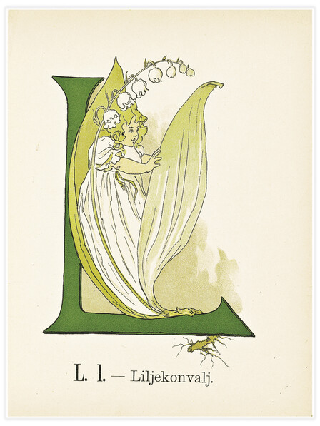 Prinsarnes blomsteralfabet - L - Poster