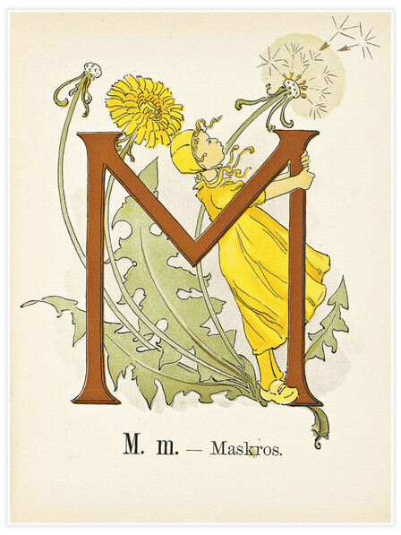 Prinsarnes blomsteralfabet - M - Poster