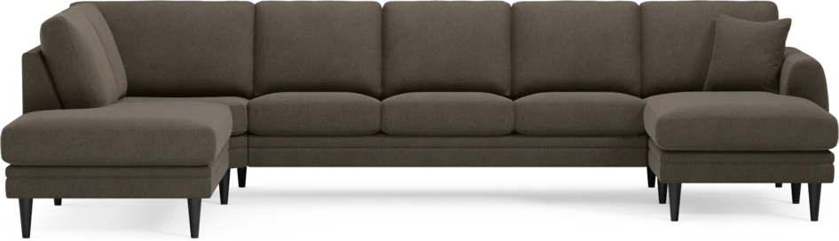 Eden - 3-sits soffa med divan vänster och schäslong höger - Brun