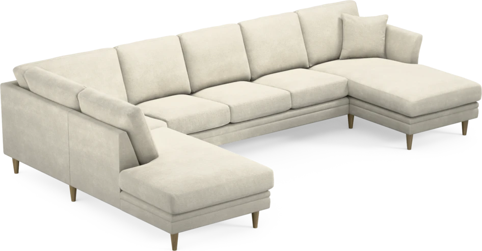 Eden - 3-sits soffa med divan vänster och schäslong höger - Vit