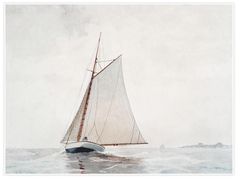 Sailing off Gloucester - Poster