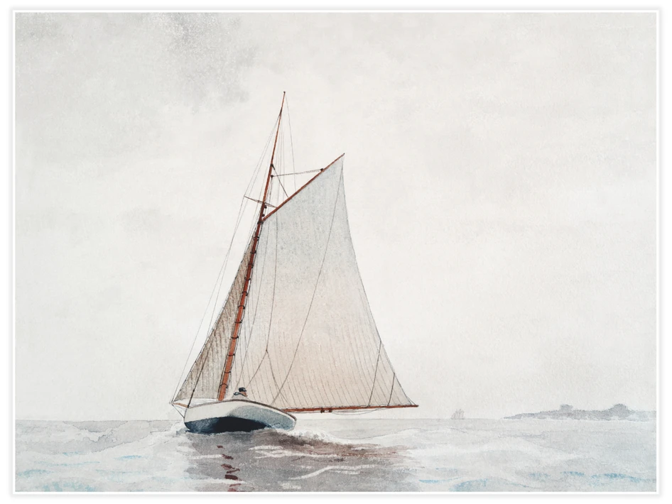 Sailing off Gloucester - Poster
