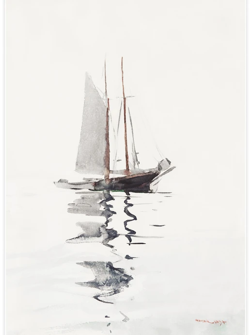 Two–masted Schooner with Dory, Poster